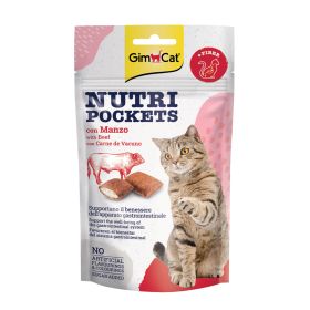 Gimcat Priboljšek Nutri Pockets z govedino in maltom 60 g