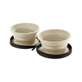 Hunter potovalna silikonska posoda s torbico List bež, 2x750 ml
