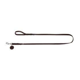Hunter povodec za pse Solid Education 11 mm/110 cm, usnje temnorjava