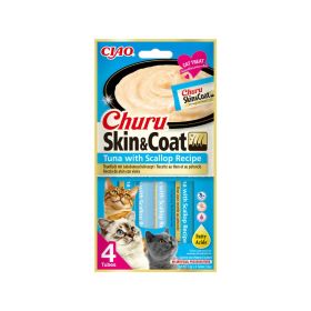 Churu Cat Priboljšek Skin&Coat Tunina s aromom školjki 4x14 g