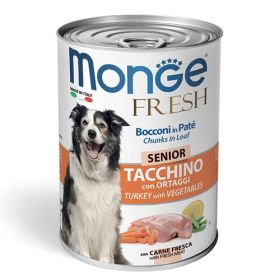 Monge fresh dog Senior Puran in Zelenjava 400 g
