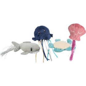 Trixie Igrača za mačke pliš z mačjo meto morske živali 5-8 cm mix