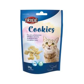Trixie Priboljšek za mačke Cookies losos in mačja meta 50g