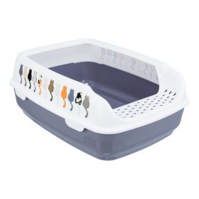 Trixie WC posoda za mačke Delio z robom 35×20×48 cm sivo/bela
