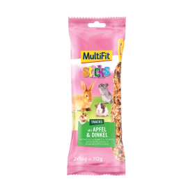 MultiFit Priboljšek Sticks z jabolki in piro za kunce in glodavce 112 g