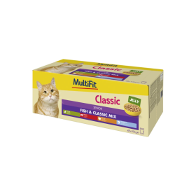 MultiFit Cat Senior Classic riba v želeju Multipack 48x100 g