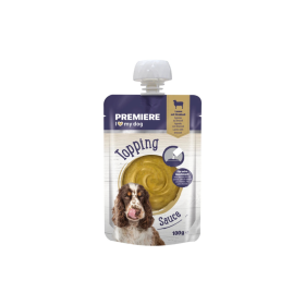 Premiere priboljšek za pse Topping Sauce jagnjetina in brokoli 100 g