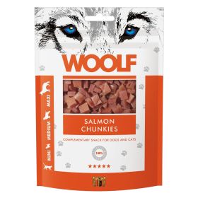 Woolf priboljšek za pse koščki losos 100 g